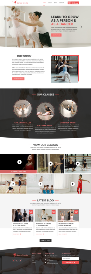 Wordpress website for Dance Studio | Web Design by sai.designer87