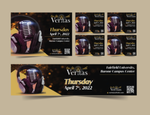 On Air with Veritas, Live Audience Let Me Be Frank Event Invite hosted by Liv Harrison | Invitation Design by Prism Graphics