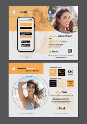 Half-fold brochure for Peach Skin & Laser membership | Flyer Design by Lammy