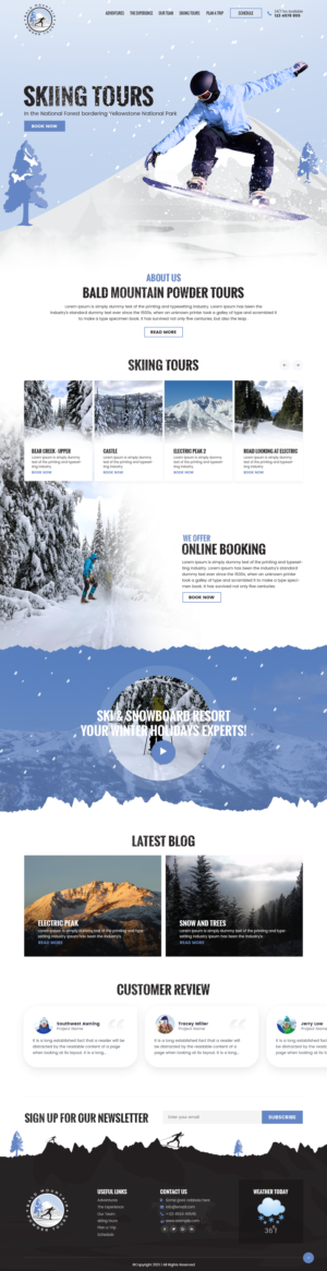 Bald Mountain Powder Tours | Web Design by nzdesigners