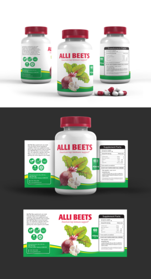 Product label for dietary supplement. Approx. 2.5 x 5.5 inches | Etikett-Design von vcreativecloud