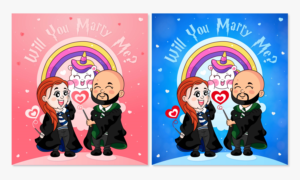 Need a cute Harry-Potter-Inspired picture for marriage proposal | Graphic Design by The Logozty