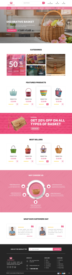 Manufacturer Needs Custom Decorative Basket Ecommerce Site | Web-Design von pb