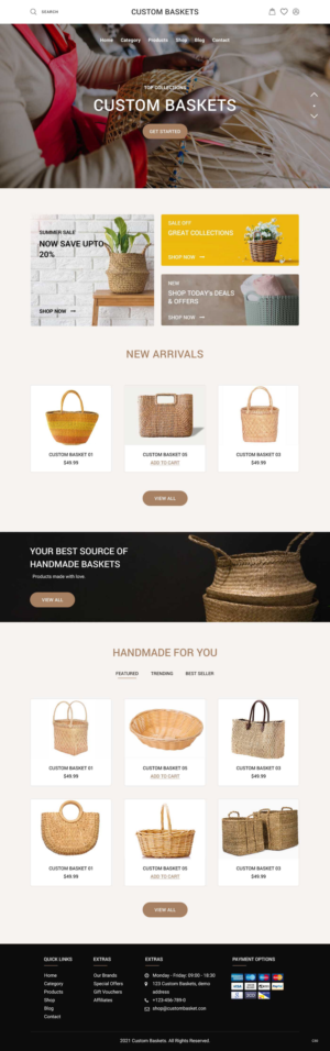 Manufacturer Needs Custom Decorative Basket Ecommerce Site | Web-Design von pb