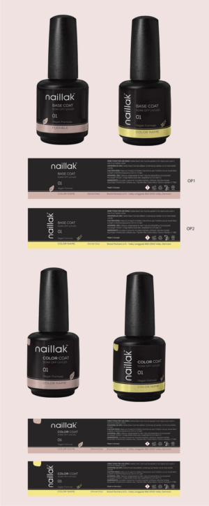 Rebrand of 3 bottle labels for nail polish brand | Packaging Design by 68_Design