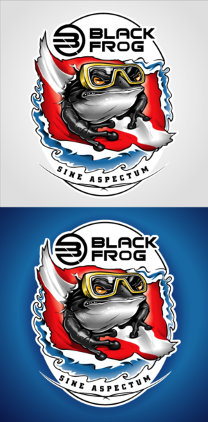 Black Frog Rescue Dive Team Design | T-shirt Design by Suprakash 3