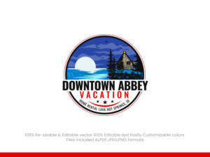 Downtown Abbey Vacation Home Rental Lava Hot Springs, ID | Logo Design by Waves Brain