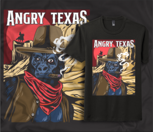 Angry Texan T-shirt | T-shirt Design by Yakuza20