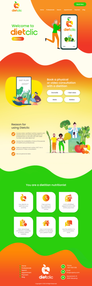 Dietclic, site for appointments between nutritionists and patients | Web Design by MAHABA