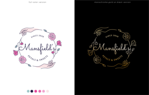 Mansfield's Petals and Sweets | Logo Design by Birdcage