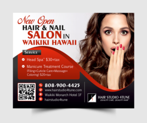 Hair salon and Nail salon in Hawaii need a newspaper Ad design.