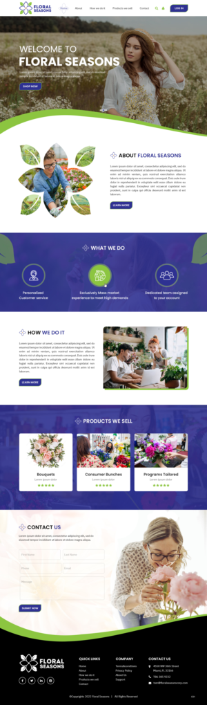 International Flower distributer needs a landing page