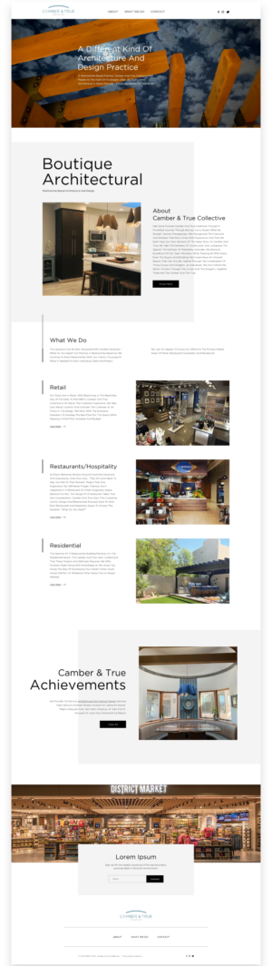 Landing Page for a boutique start-up architectural firm 