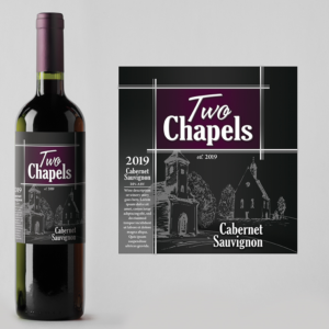 Wine Label named: Two Chapels | Label Design by Laura Zanda Designs