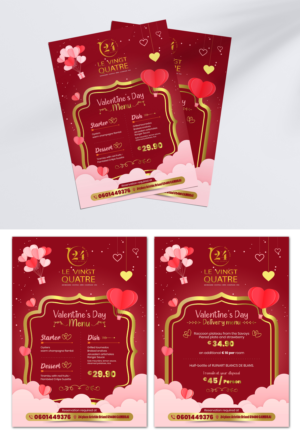 Menu Saint Valentin  | Flyer Design by debdesign