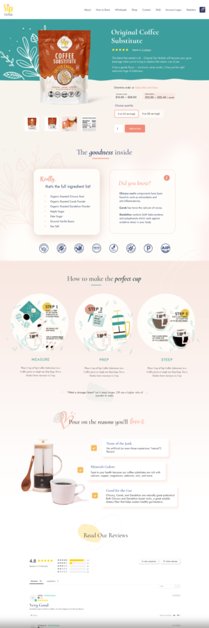 Fun Feminine Redesign Product Landing Page | Web Design by kockatt