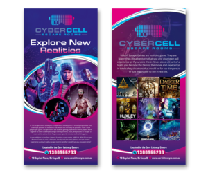 Double Sided DL flyer - Cyber Cell Virtual Reality Escape rooms | Flyer Design by ecorokerz