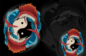 Marine Apparel Company Fish Yin-yang Design for Unisex T-Shirt | T-shirt Design by guprulsugiyanto