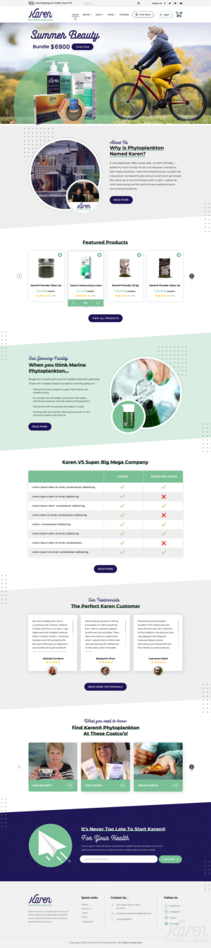 Karen Phytoplankton Website Freshen Up | Web Design by Sbss