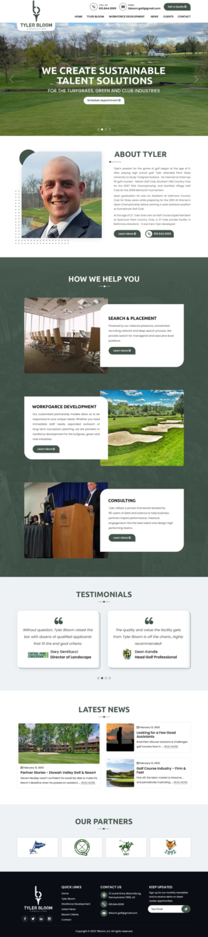 Tyler Bloom Consulting Webpage | Wordpress Design by Titan Eagle