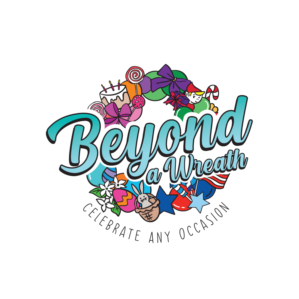 Beyond A Wreath (business name); Celebrate Any Occasion (below graphic and business name) | Logo-Design von Samantha Ward Design