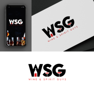 TW&SG or WSG. underneath should be Wine & Spirit Guys | Logo Design by ICKE