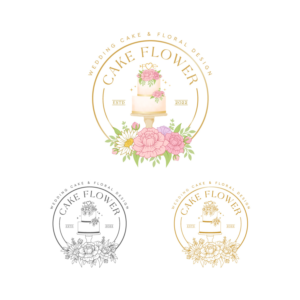 CakeFlower or Cake Flower or Cake-Flower | Logo Design by Amethystica