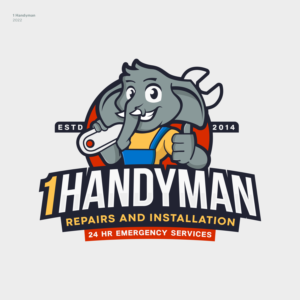 1 Handyman, repairs and installation, est. 2014, 24 hr emergency services. | Logo Design by JBalloon Design