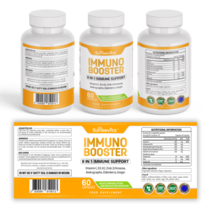 Immune Boost Food Supplement Label | Label Design by RenCan