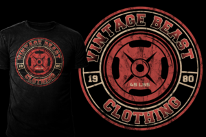 Tshirt weightlifting design for old guy called vintage beast | T-Shirt-Design von Saviar 2