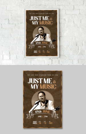 50-60's Rock singer' 'Just me and my music' show add for poster etc | Graphic Design by ZeneFashions