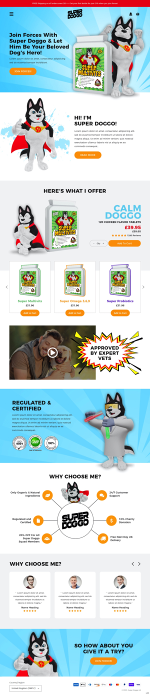 Super Doggo - Dog Supplement Brand | Web Design by pb