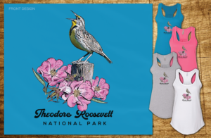 Feminine National Park T-shirt Logo - with flowers, birds, and more! | Graphic Design by CoffeeBreak88