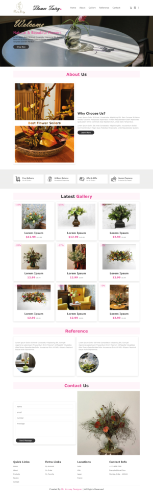 Web Design by lavanya_loginchange for Flower-fairy | Design #28392926