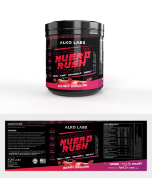 Neuro Rush Pre Workout Label Design | Etikett-Design von Sana Creativos