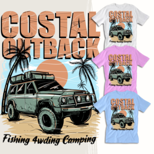 Costal outback fishing 4wding camping apparel need logo design | T-Shirt-Design von Falih A