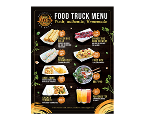 Simple menu needed for Asian food truck | Menu Design by Yosei