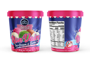 Non-Dairy Ice Cream Label for Cup & Lid | Label Design by SAI DESIGNS