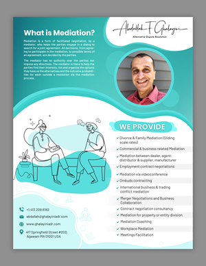 Mediation service showing compassion, collaboration, and resolution | Flyer-Design von SAI DESIGNS