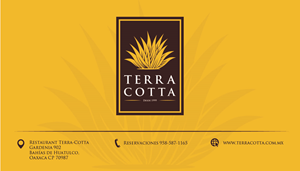 Single-sided business card for restaurant terracotta with new logo made on this site | Business Card Design by T_jenny