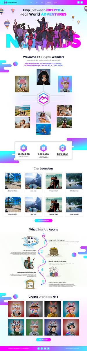 Homepage for Travel NFT Marketplace | Web Design by UXUI TRIGGER