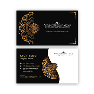 Accurate Precious Metals Refineries Business Cards | Business Card Design by debdesign