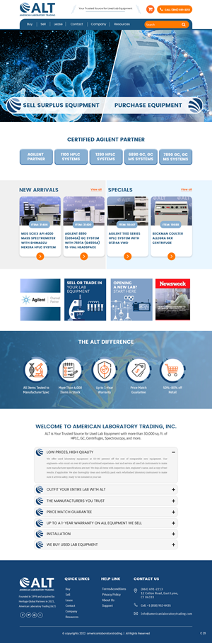 Website refresh for a laboratory equipment company | Web Design by pb