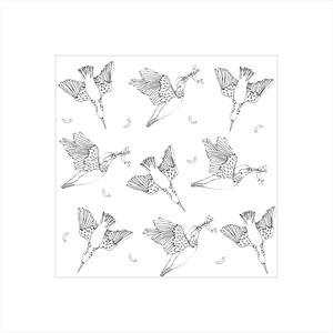 Kingfisher pattern, vector design in black and white. | Vektor-Design von Lezette_G