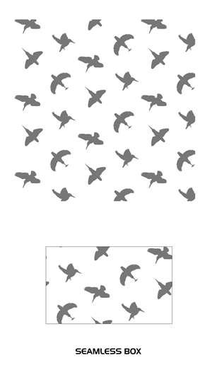 Kingfisher pattern, vector design in black and white. | Vektor-Design von saurov