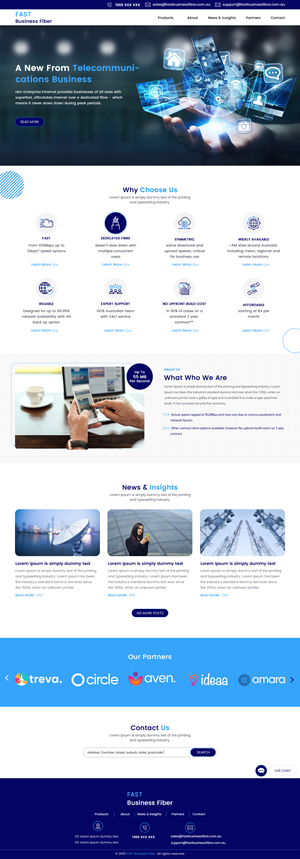 Website for Fast Business Fibre | Web Design by rightway