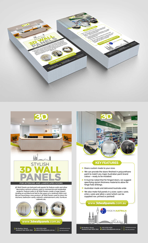 3D Wall Panels DL Flyer for doors | Flyer-Design von 123graphics