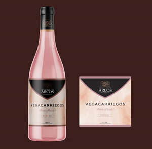 ETIQUETA PARA VINO ROSADO. botella borgoña transparente. 750ml | Label Design by 68_Design