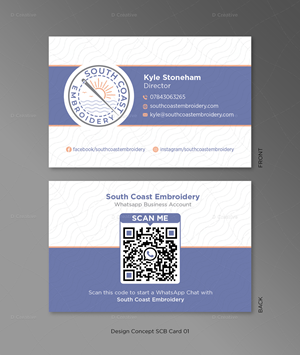 South Coast Embroidery business card design | Business Card Design by D Creative