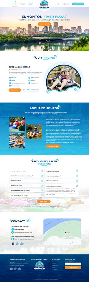 Website for Edmonton River Float | Web-Design von Blue Sparrow